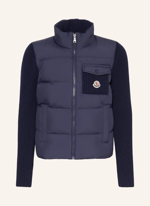 MONCLER enfant Daunenjacke im Materialmix DUNKELBLAU