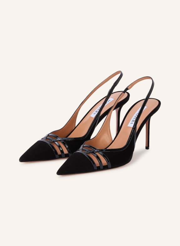 AQUAZZURA Slanke pumps KARI SLING 85 ZWART