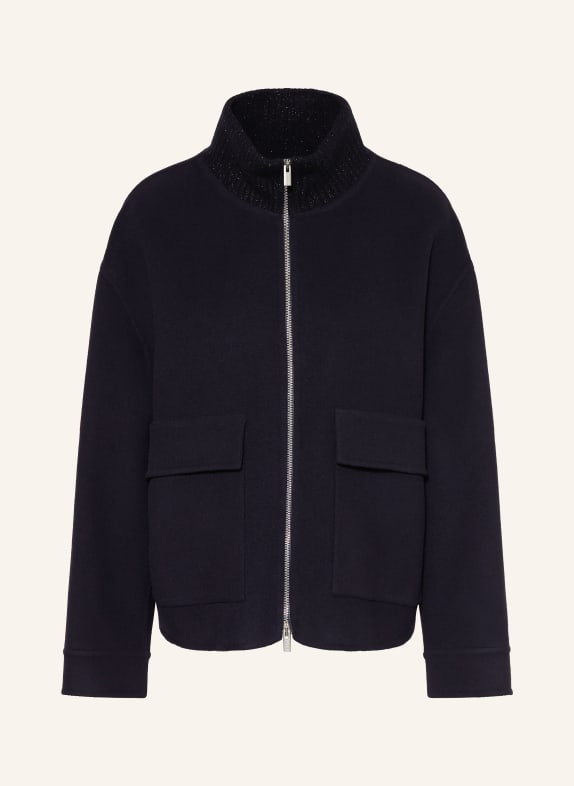 PESERICO Blazer van een mix van materialen met glittergaren DONKERBLAUW