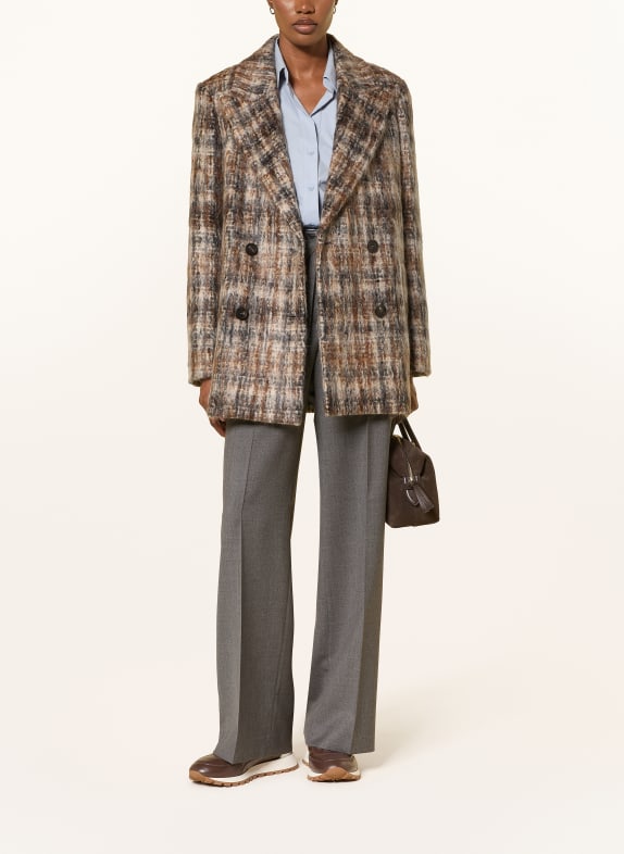 PESERICO Cabanjas met mohair GRIJS / BRUIN / ZWART