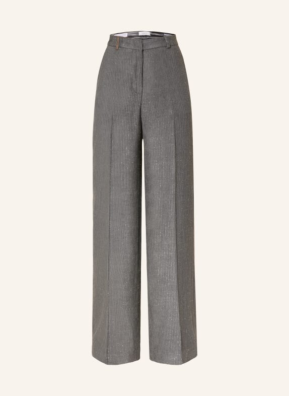 PESERICO Marlenehose mit Glitzergarn DUNKELGRAU