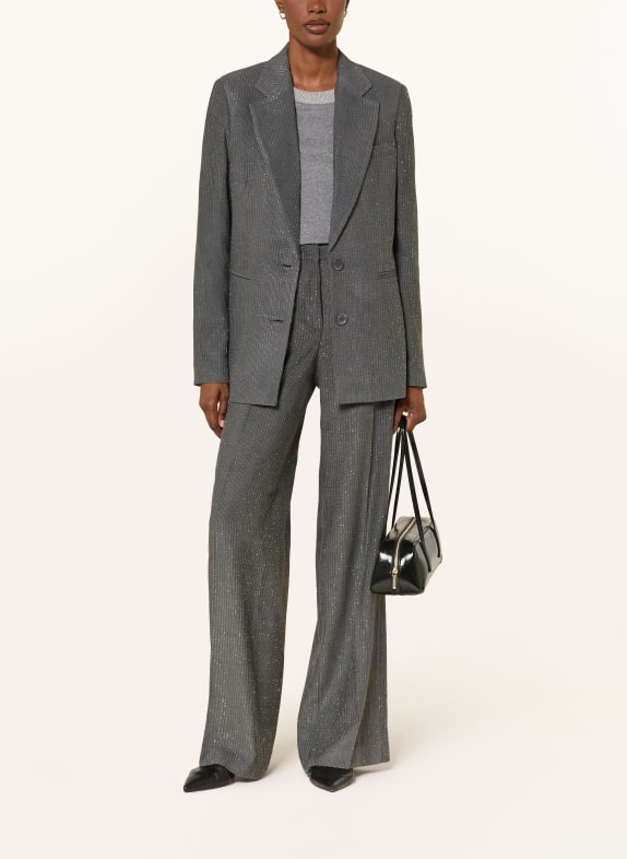 PESERICO Blazer met glittergaren DONKERGRIJS