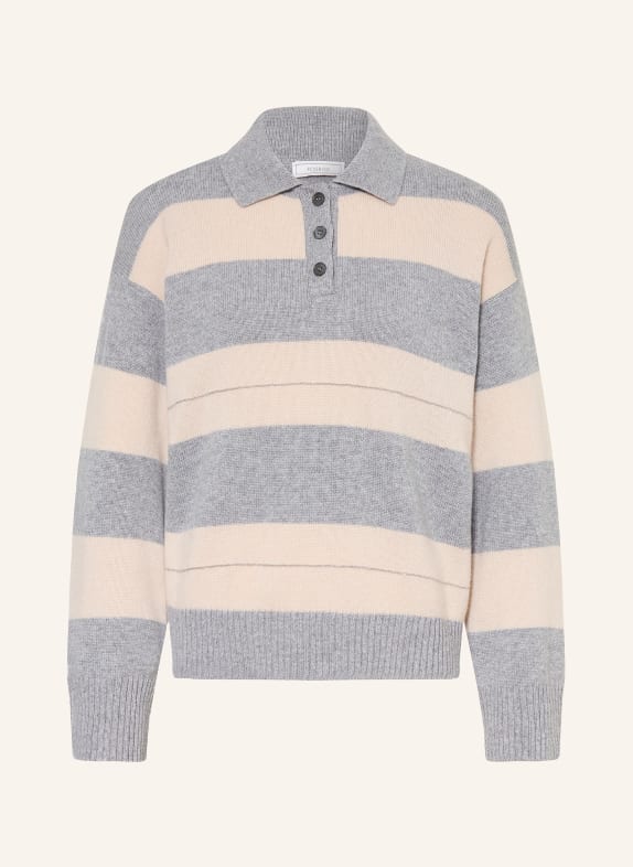 PESERICO Sweater with cashmere and glitter yarn GRAY / BEIGE