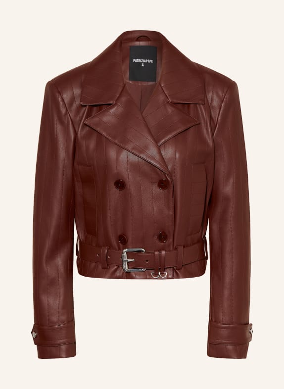 PATRIZIA PEPE Leather-look jacket BROWN