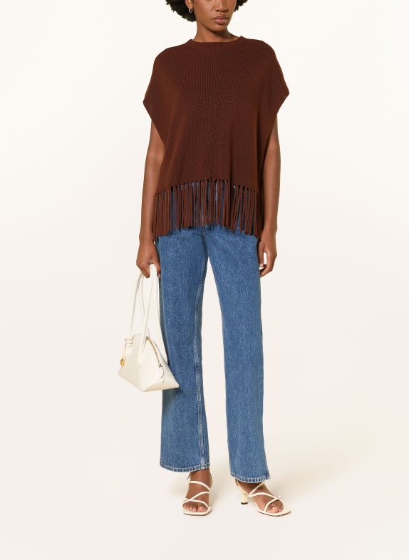 PATRIZIA PEPE Poncho MARRON FONCÉ
