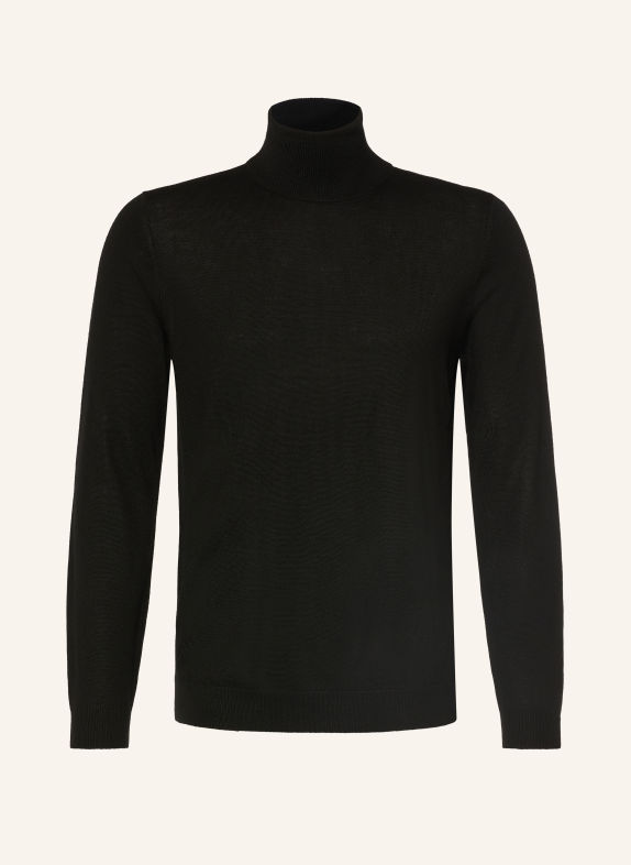 PAUL Rollkragenpullover aus Merinowolle SCHWARZ