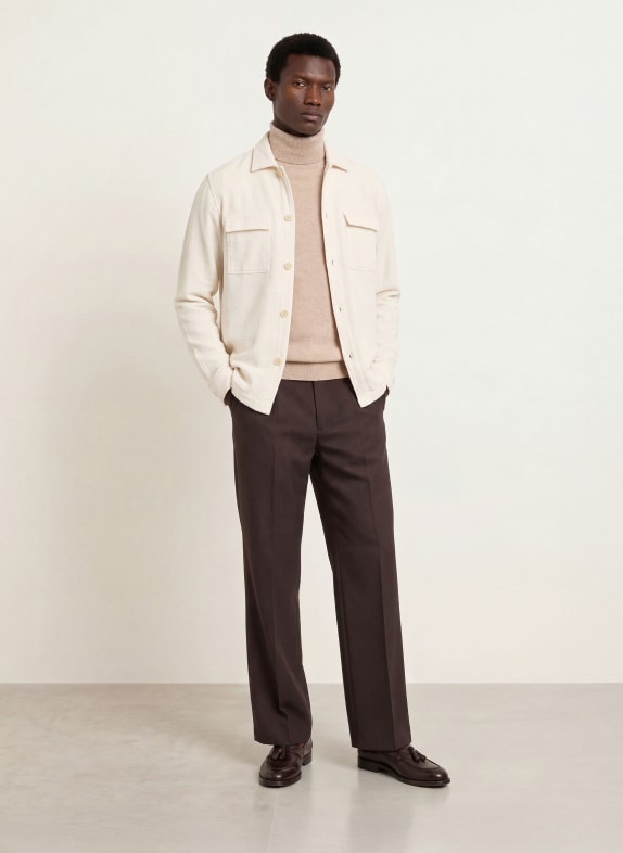 PAUL Coltrui met col van kasjmier BEIGE