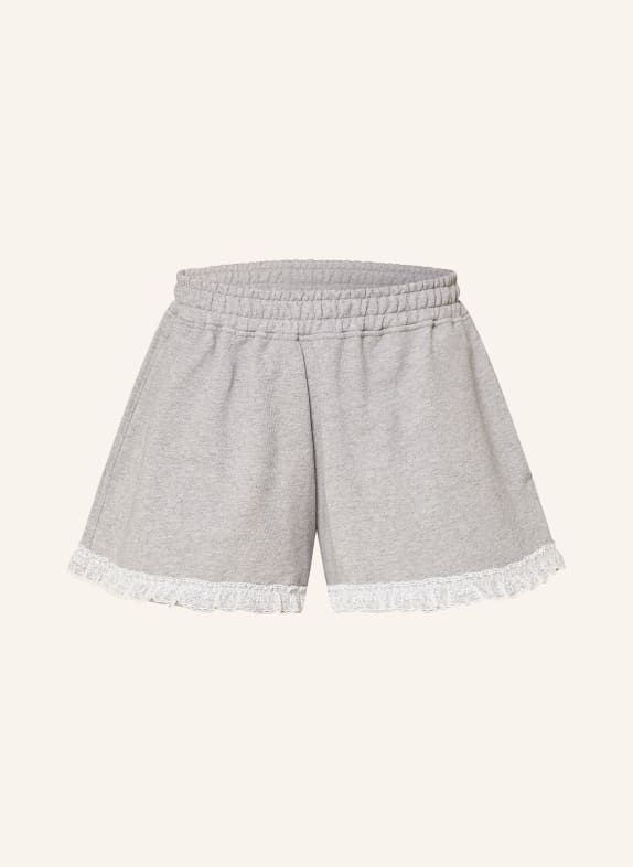 GANNI ISOLI Sweat shorts with Lace GRAY / WHITE