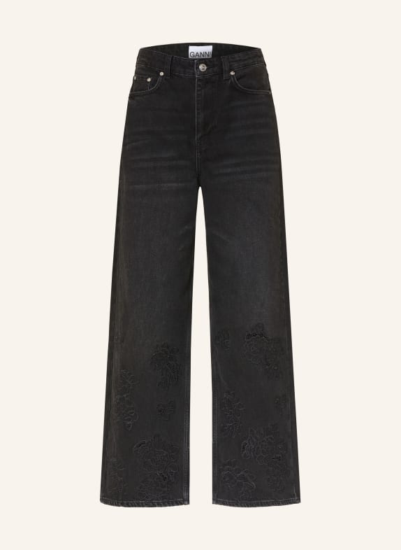GANNI Wide-Leg jeans LARI 055 BLACK WASHED