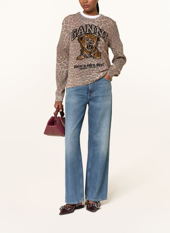 GANNI Trui BEIGE / BRUIN / GRIJS