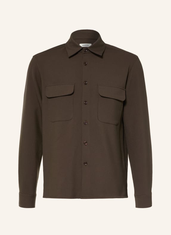 SANDRO Jersey-Overshirt DUNKELBRAUN