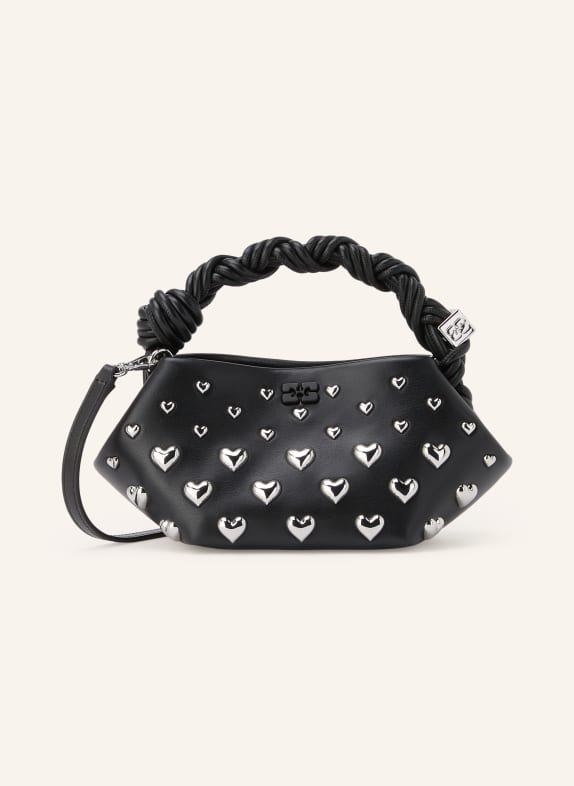 GANNI BOU MINI Handbag with Studs BLACK / SILVER