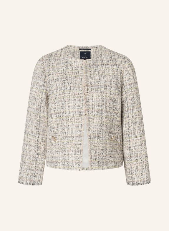 JOOP! Bouclé-jas JEMINA met glittergaren en siersteentjes ROSE CLAIR / LICHTGEEL / WIT