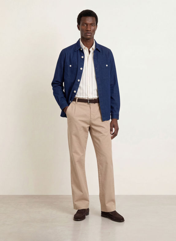 PAUL Jeanshemd Comfort Fit DONKERBLAUW