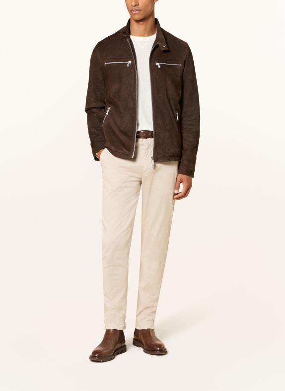 eleventy Leren jas MARRON FONCÉ