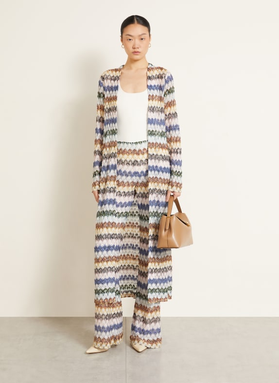 MISSONI Strickhülle mit Glitzergarn WEISS / BRAUN / BLAU