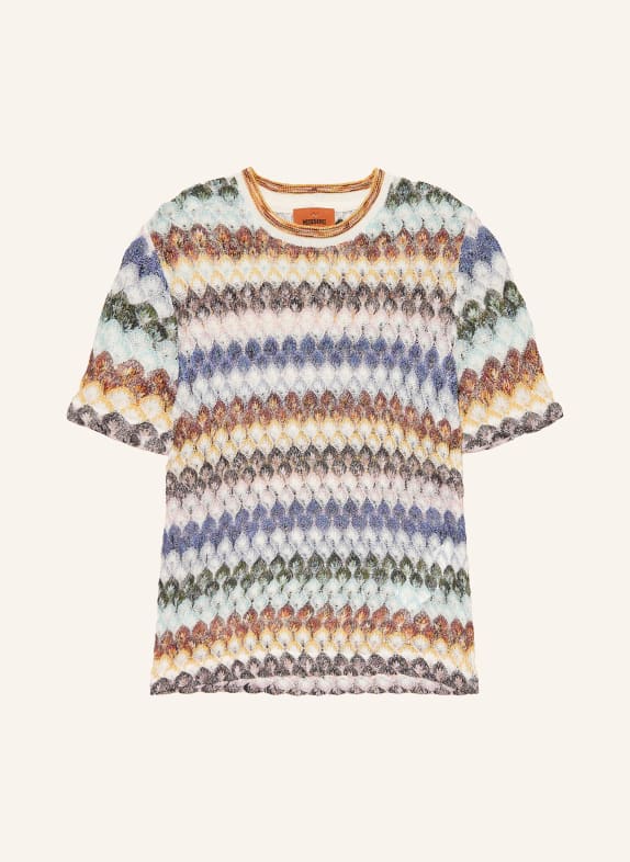 MISSONI Strickshirt mit Glitzergarn CREME / DUNKELGRÜN / BLAU