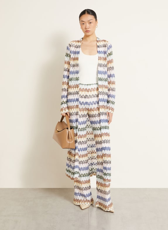 MISSONI Gebreide broek met glittergaren WIT / BRUIN / BLAUW