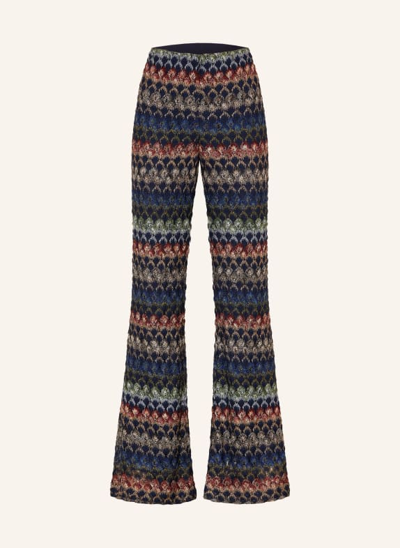 MISSONI Stickade byxor med glittergarn MÖRKBLÅ / RÖD / GRÖN