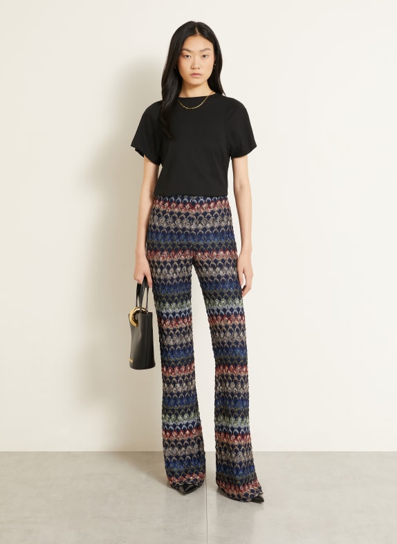 MISSONI Gebreide broek met glittergaren DONKERBLAUW / ROOD / GROEN