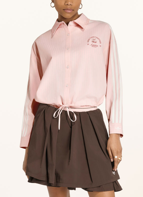 adidas Originals Košilová halenka SPORTS SHIRT LS SVĚTLE RŮŽOVÁ / KRÉMOVÁ