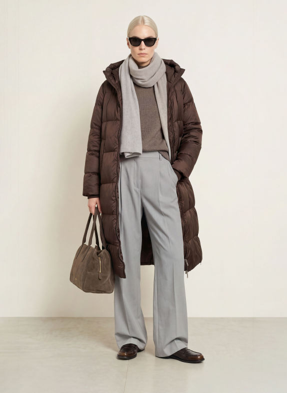 darling harbour Manteau matelassé DARK BROWN