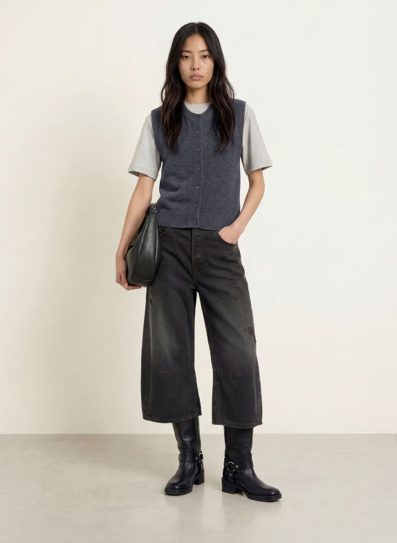 MSCH COPENHAGEN MSCHBONDIE Knit Vest DARK GRAY
