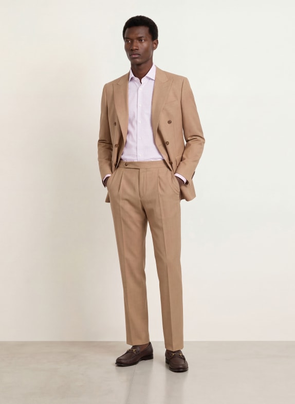 BOSS Overhemd HANK Slim Fit WIT / ROSE CLAIR / DONKERROOD