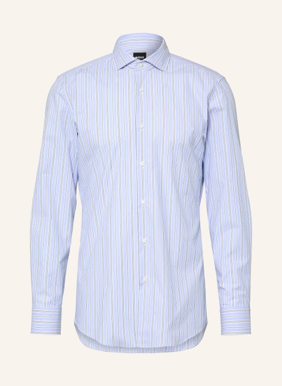 BOSS Chemise HANK coupe ajustée BLEU CLAIR / BLANC / NOIR