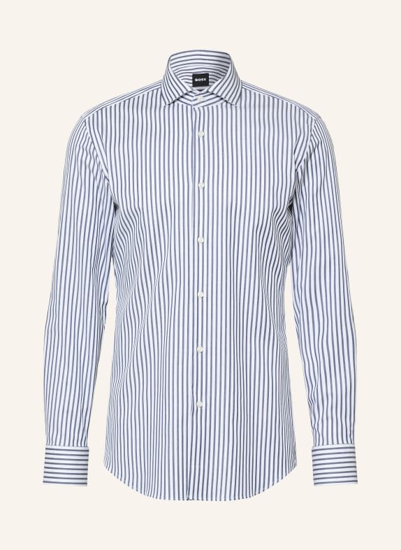 BOSS Koszula HANK Slim Fit BIAŁY / GRANATOWY