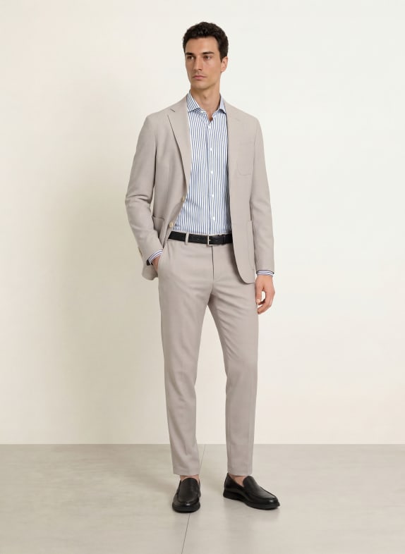 BOSS Overhemd HANK Slim Fit WIT / DONKERBLAUW