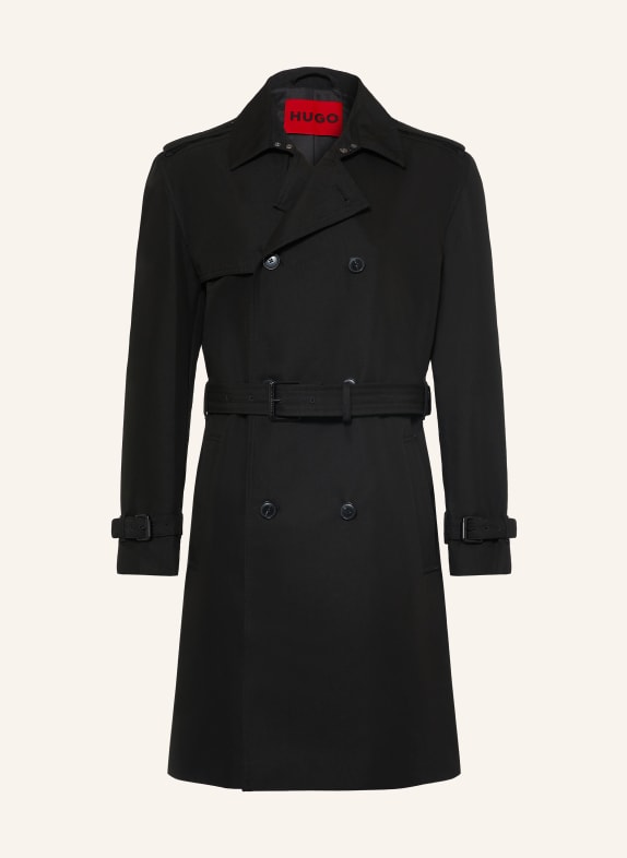 HUGO MALUKS Trench Coat BLACK