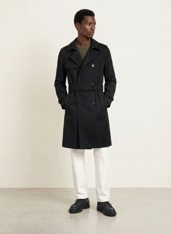 HUGO MALUKS Trench Coat BLACK