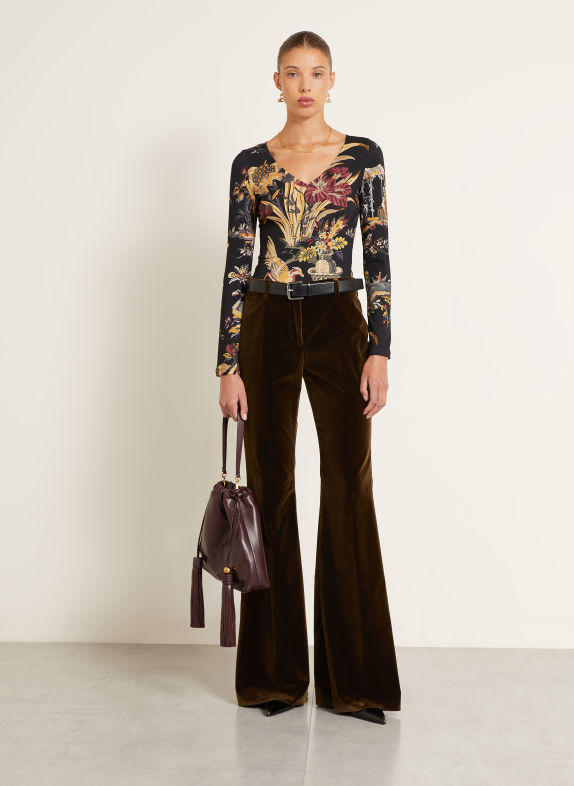 ETRO Longsleeve ZWART / DONKERROOD / DONKERGEEL