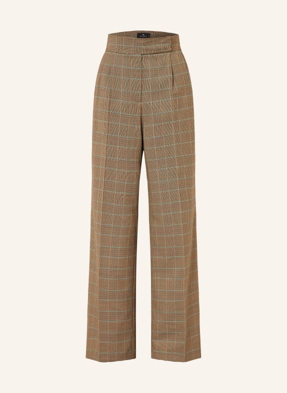 ETRO Pantalon palazzo BEIGE / MARRON FONCÉ / TURQUOISE