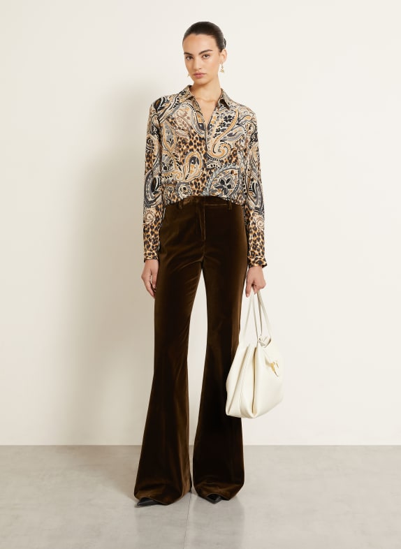 ETRO Zijden overhemdblouse BEIGE / GRIJS / LICHTBLAUW