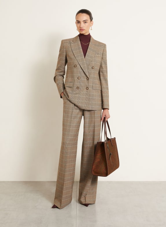 ETRO Shopper OLIVEN / MØRKEBRUN / MØRKERØD