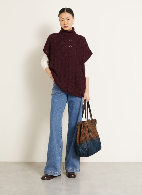 ETRO Shopper MØRKEBRUN / MØRKERØD / BLÅ