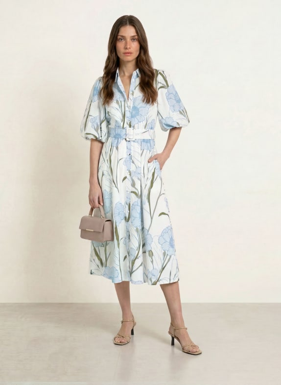 TED BAKER Blousejurk ALIMMA WIT / BLAUWGRIJS / KAKI