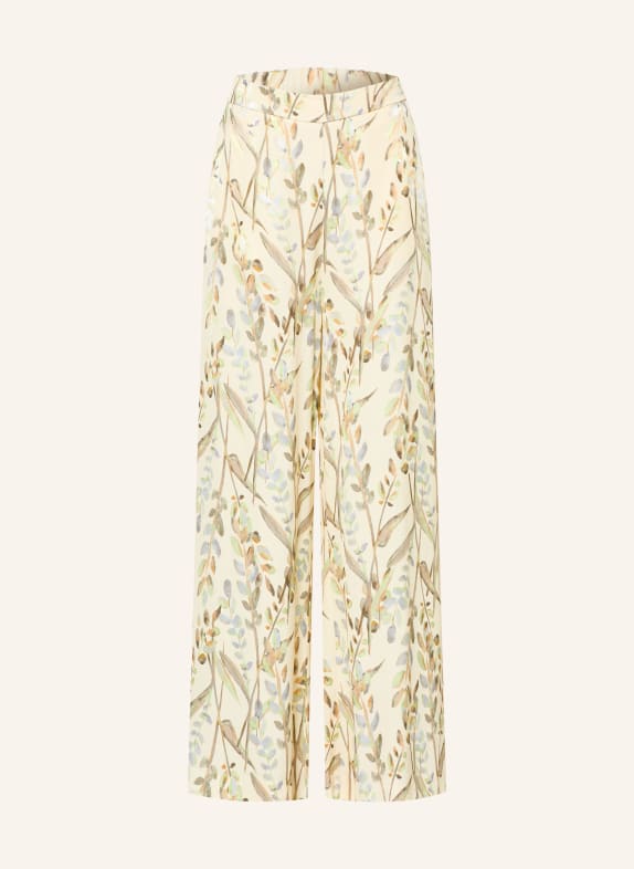 TED BAKER Saténové kalhoty SUSSKI BÉŽOVÁ / SVĚTLE ZELENÁ / ZELENÁ