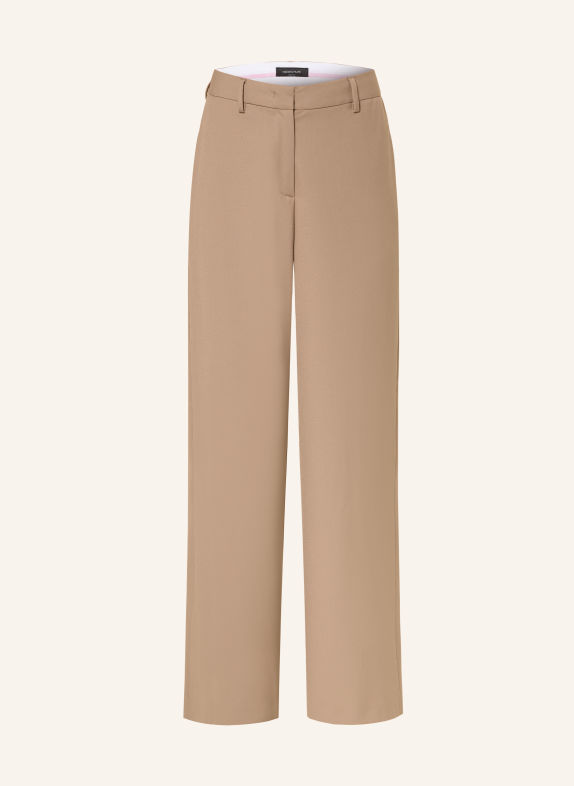 FABIANA FILIPPI Wide-leg trousers with rhinestones LIGHT BROWN