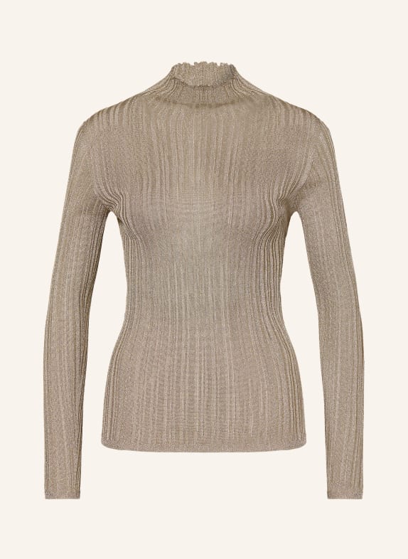 FABIANA FILIPPI Sweater with glitter yarn TAUPE / GOLD