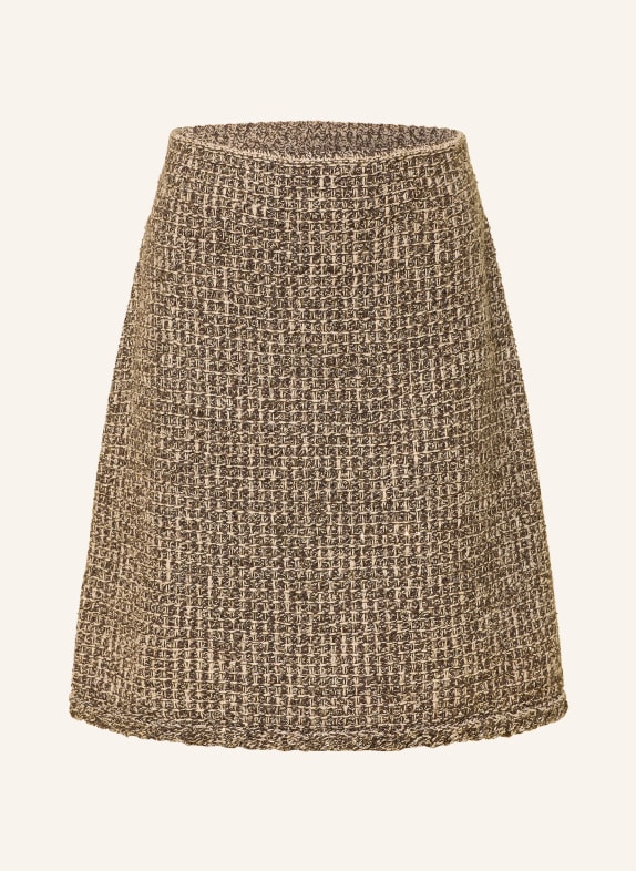 FABIANA FILIPPI Stickad kjol med paljetter BRUN / GULD / BEIGE