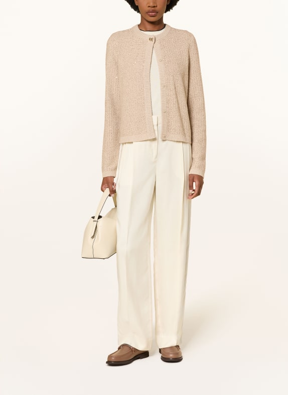 FABIANA FILIPPI Vest met merinowol en pailletten BEIGE