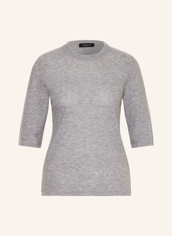 FABIANA FILIPPI Knit shirt with sequins LIGHT GRAY