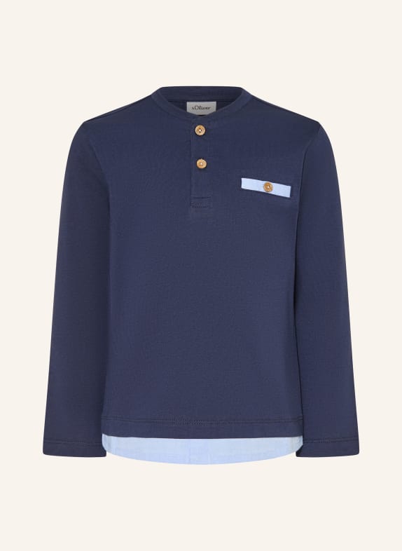 s.Oliver RED Henley shirt DARK BLUE / LIGHT BLUE