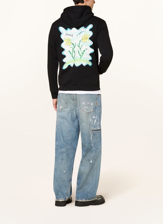 SCOTCH & SODA Hoodie ZWART / GEEL / GROEN