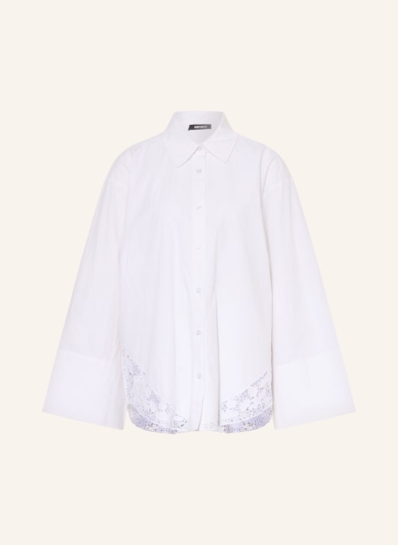 ROTATE Overhemdblouse met opengewerkte kant WIT