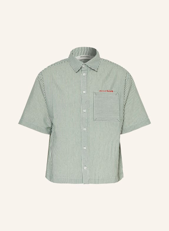 about:blank Short-sleeve shirt, Comfort Fit GREEN / WHITE