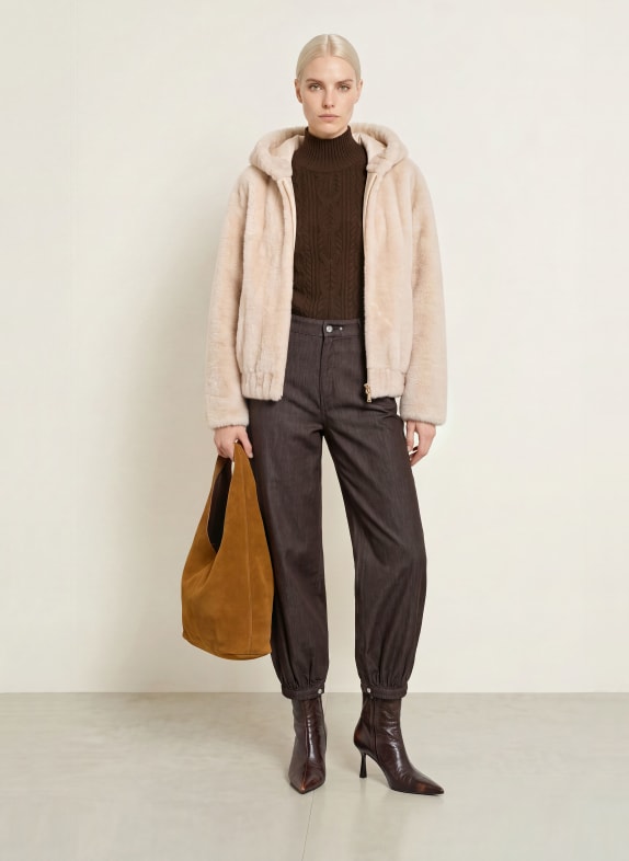 White Label Kunstfell-Jacke BEIGE